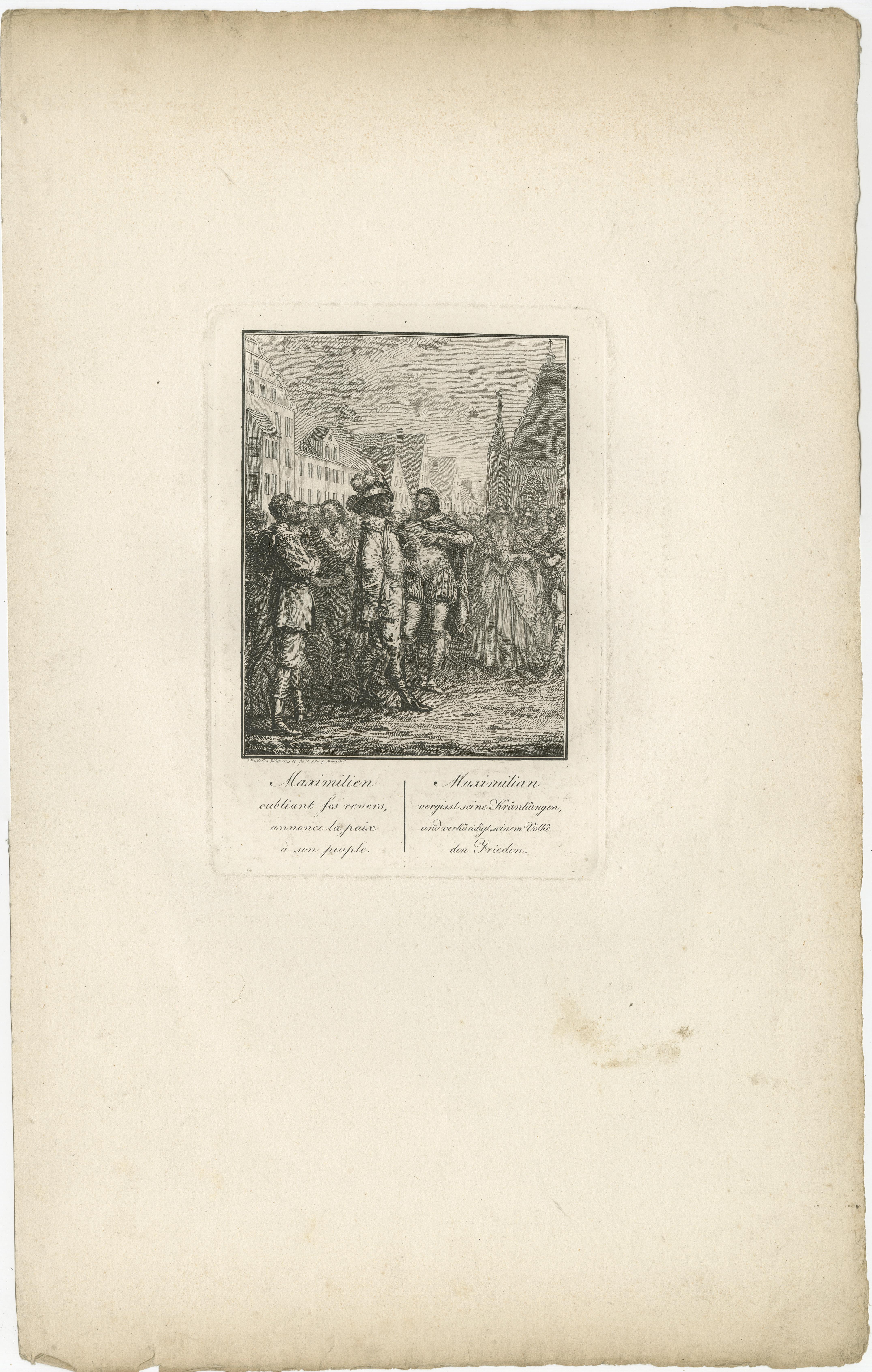 Paper Set of 7 Antique Prints illustrating various Historic Events For Sale