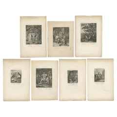 Set of 7 Antique Prints illustrating various Historic Events