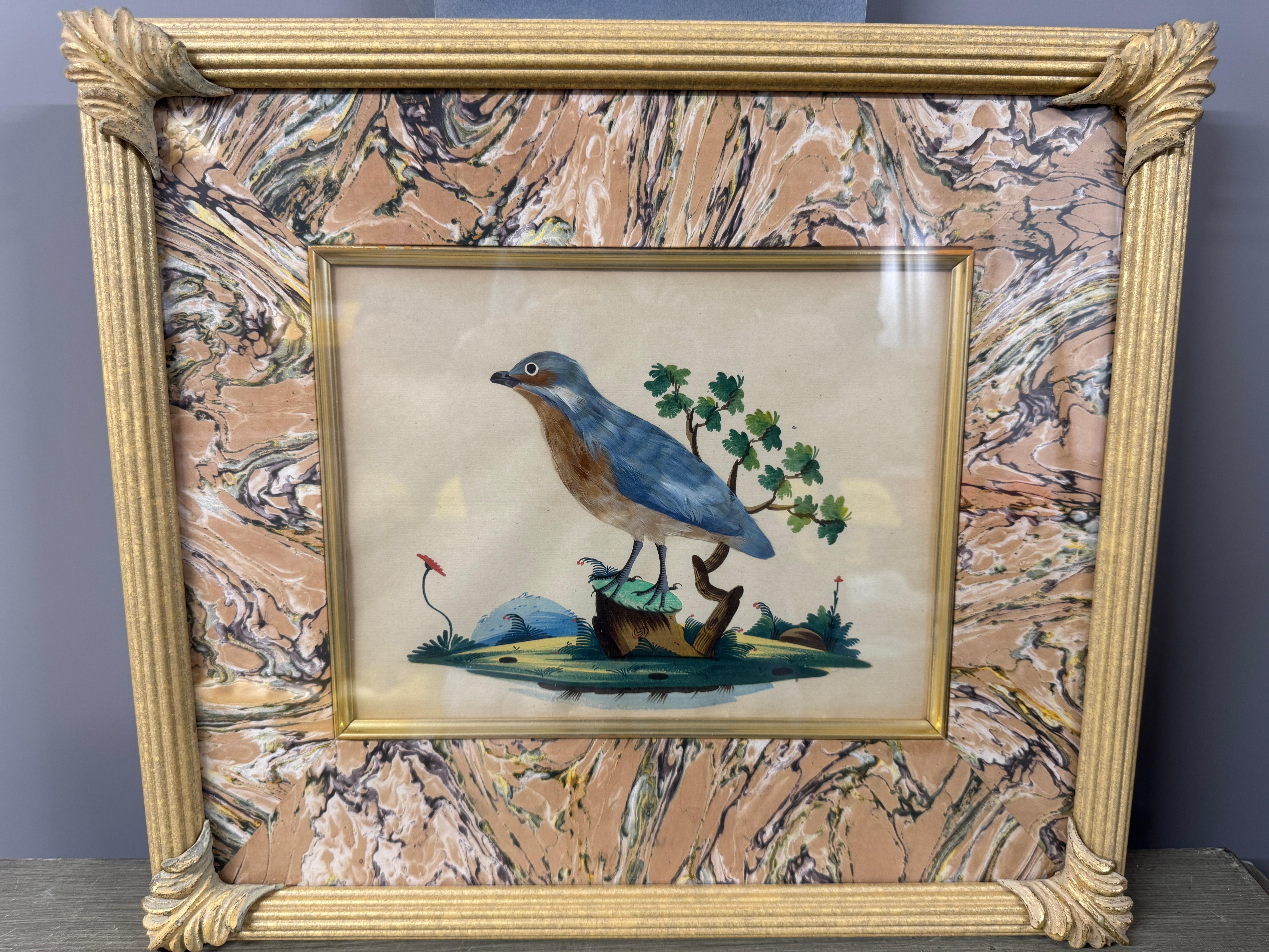 Satz von 7 antiken Aquarell & Feder Vogel Bilder (Handgefertigt) im Angebot