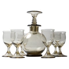 Set di 7 oggetti Art Deco "Traditie" W.J. Decanter e 6 bicchieri Rozendaal 1932-'33