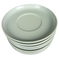 Vintage Set of 7 Arzberg Cucina Bianca Saucers - Ø=14.5cm Basic White Porcelain - 1H09
