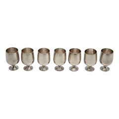 Set von 7 Baldwin & Miller Sterlingsilber Cordial Shot Cup Kelchen