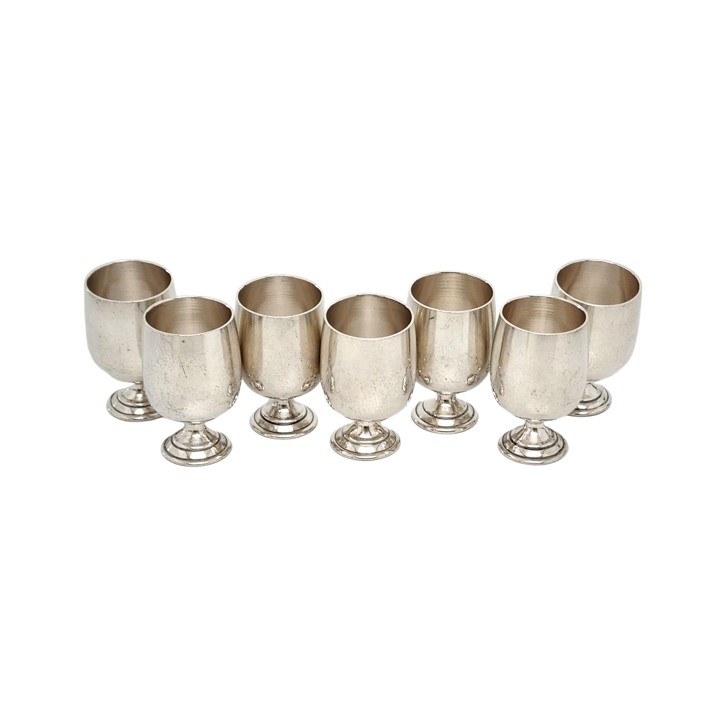 Set of 7 Baldwin & Miller Sterling Silver Cordial Shot Cup Goblets For Sale 3