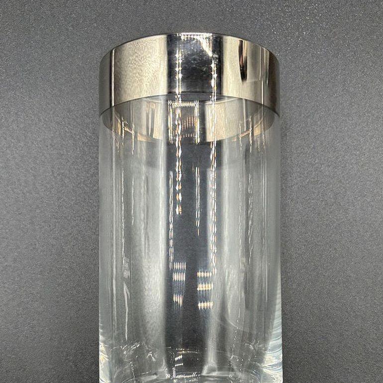 Set di 7 bicchieri Barware HighBall Tumbler con bordo argentato di Dorothy Thorpe in vendita 3