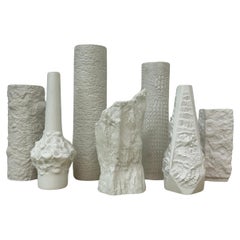 Set of 7 biscuit porcelain vases , 1970’s Germany