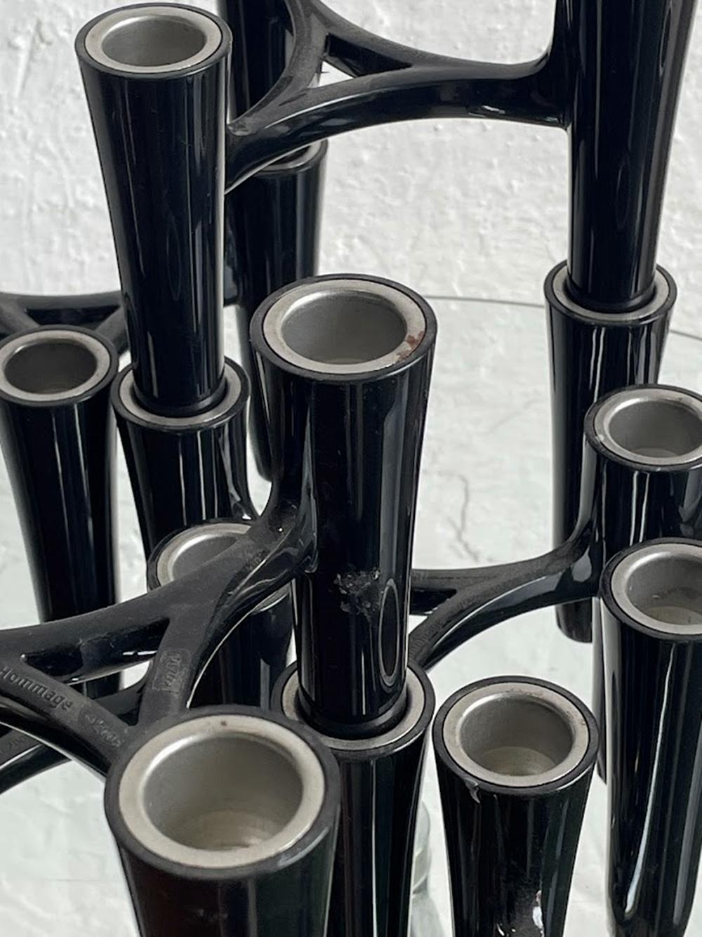 XXI secolo e contemporaneo Set di 7 portacandele neri Design/One 2005 Germania in vendita