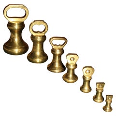 Set of 7 Brass Bell Form Weights