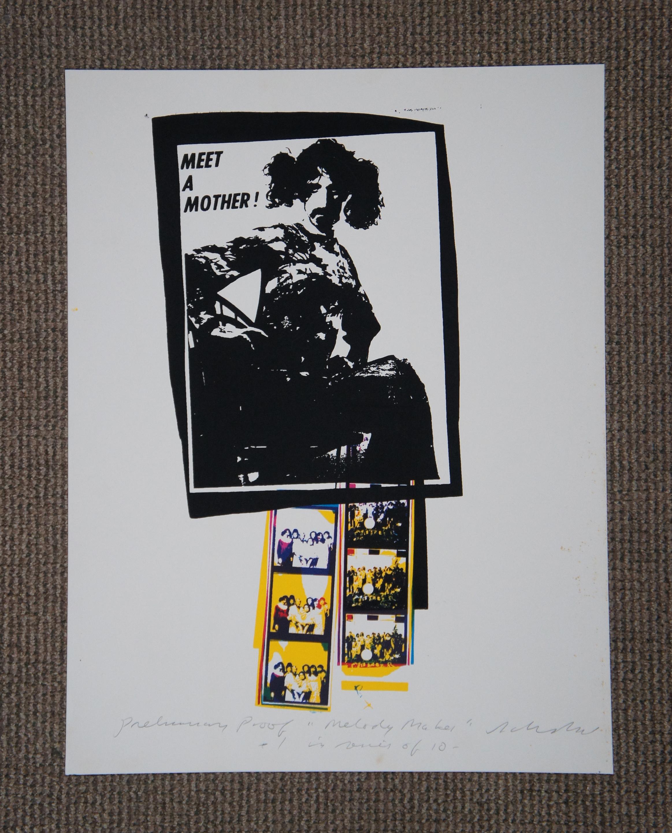 Late 20th Century Set of 7 Cal Schenkel 1979 Silkscreen Lithographs Captain Beefheart Frank Zappa For Sale