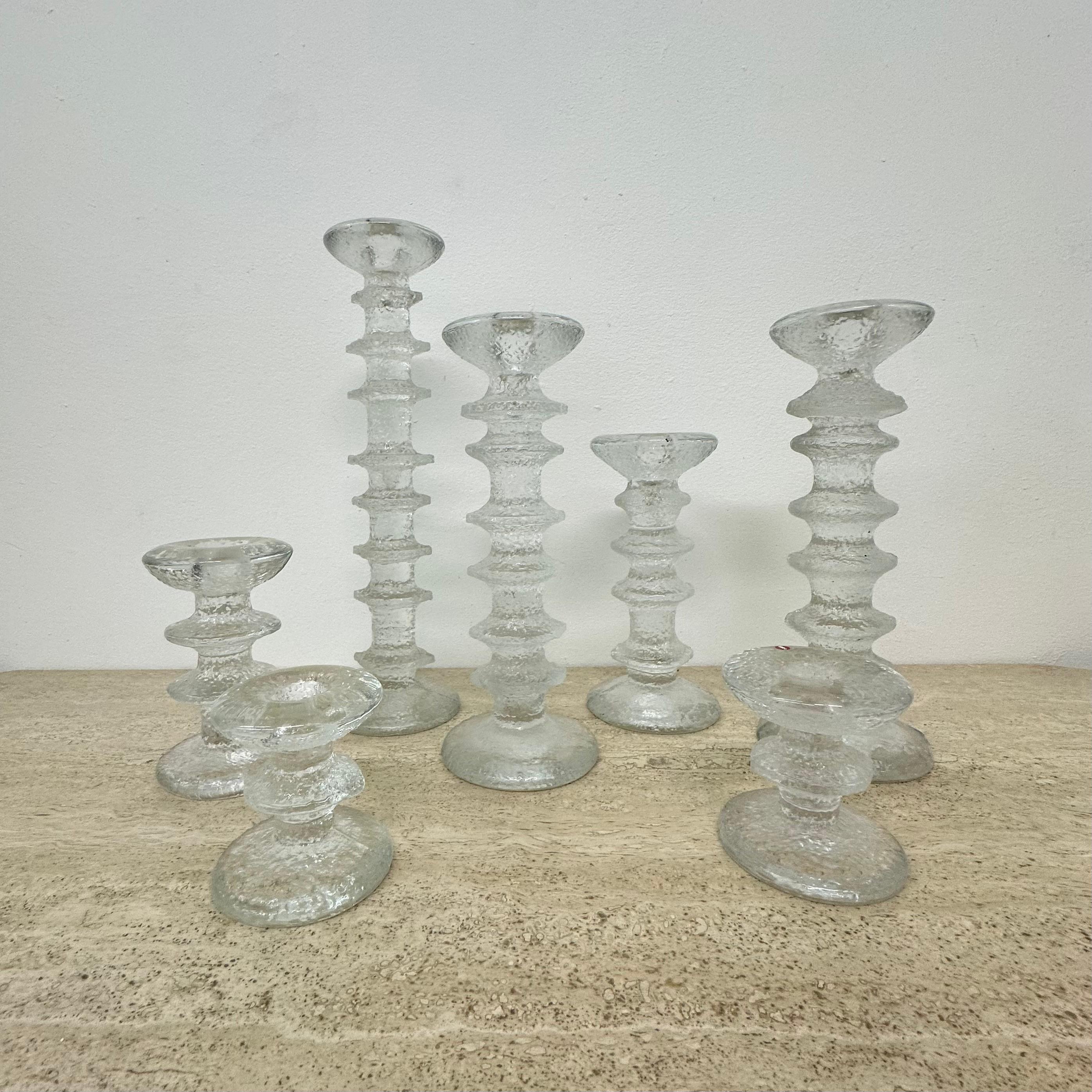 Mid-Century Modern Set of 7 candle holders by Timo Sarpaneva for IIttala , 1970s For Sale