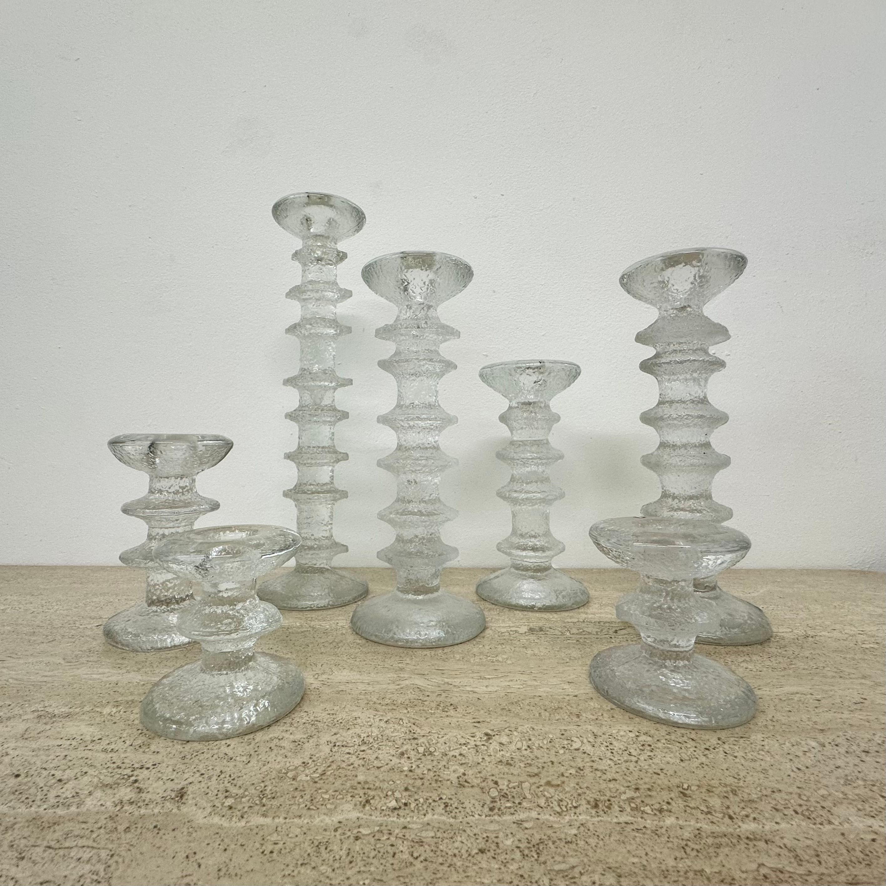 Swedish Set of 7 candle holders by Timo Sarpaneva for IIttala , 1970s For Sale