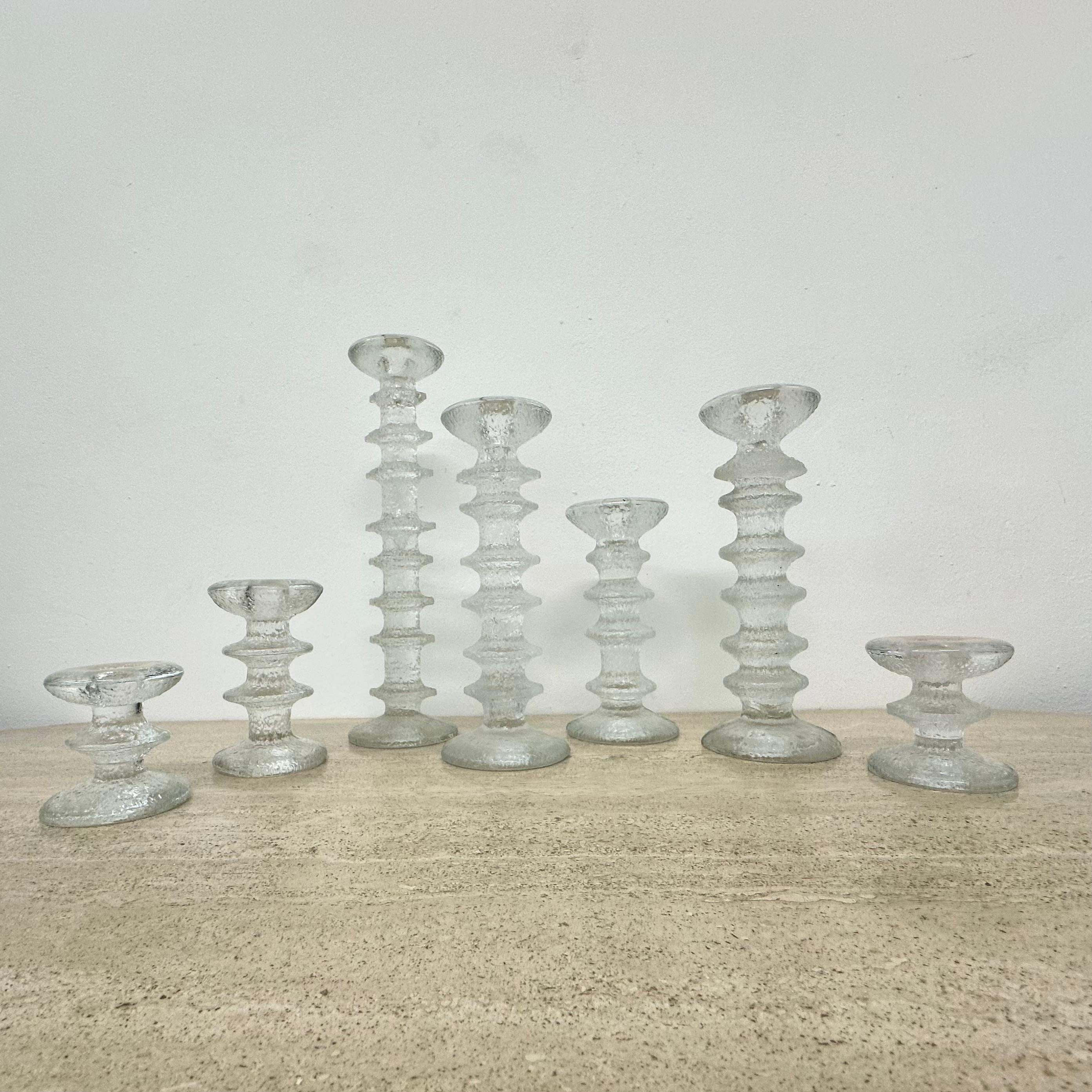 Set of 7 candle holders by Timo Sarpaneva for IIttala , 1970s In Good Condition For Sale In Delft, NL