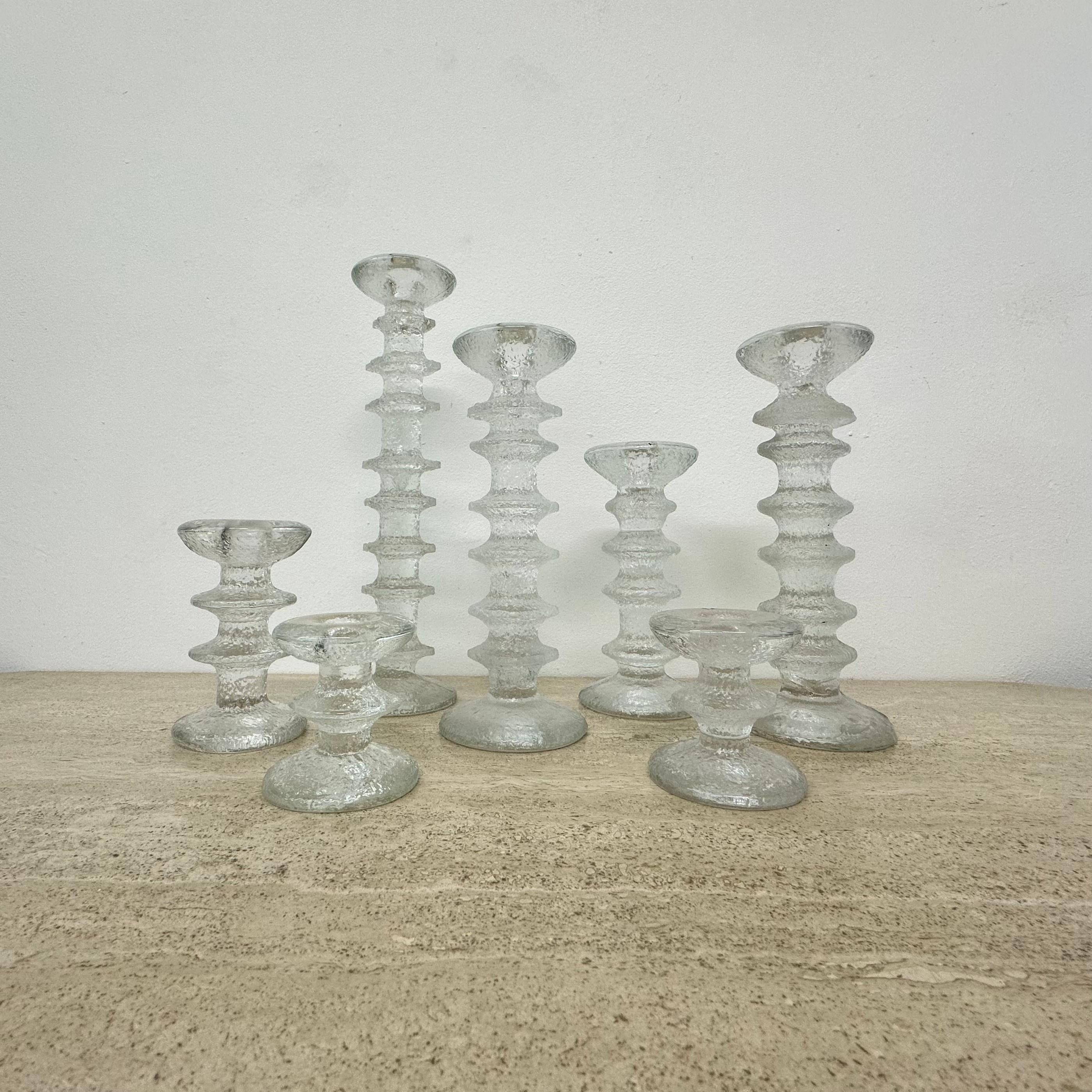 Late 20th Century Set of 7 candle holders by Timo Sarpaneva for IIttala , 1970s For Sale