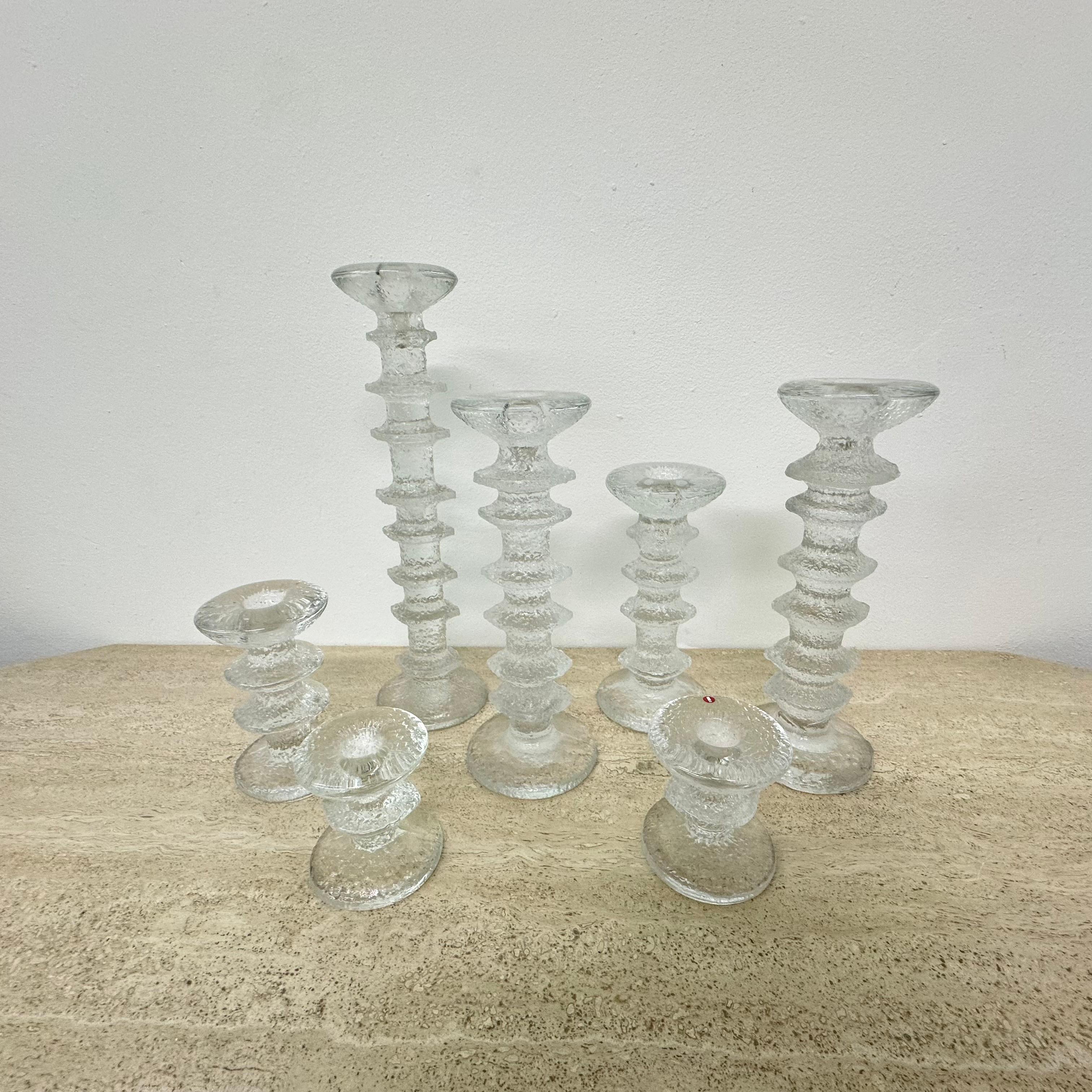Set of 7 candle holders by Timo Sarpaneva for IIttala , 1970s For Sale 1