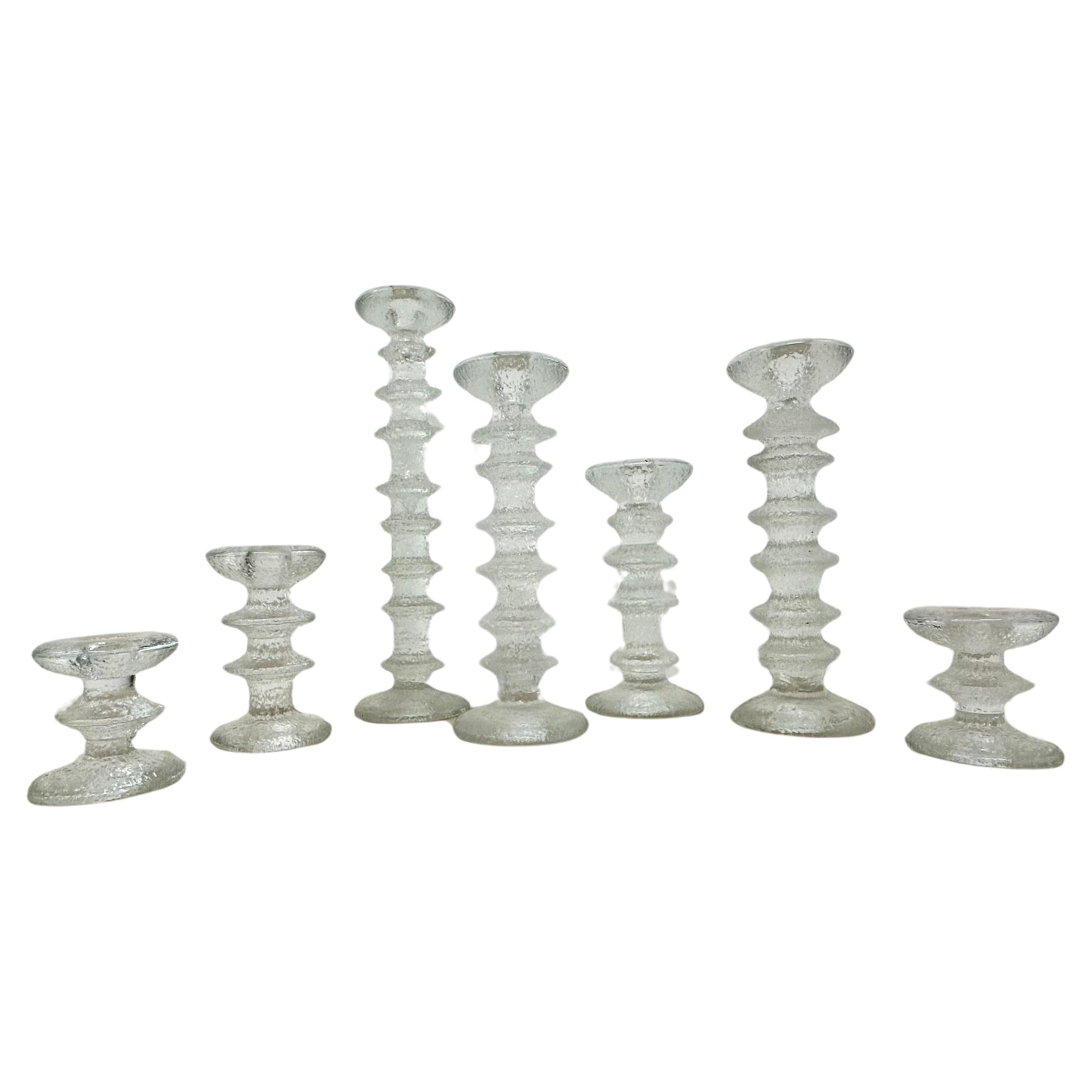 Set of 7 candle holders by Timo Sarpaneva for IIttala , 1970s