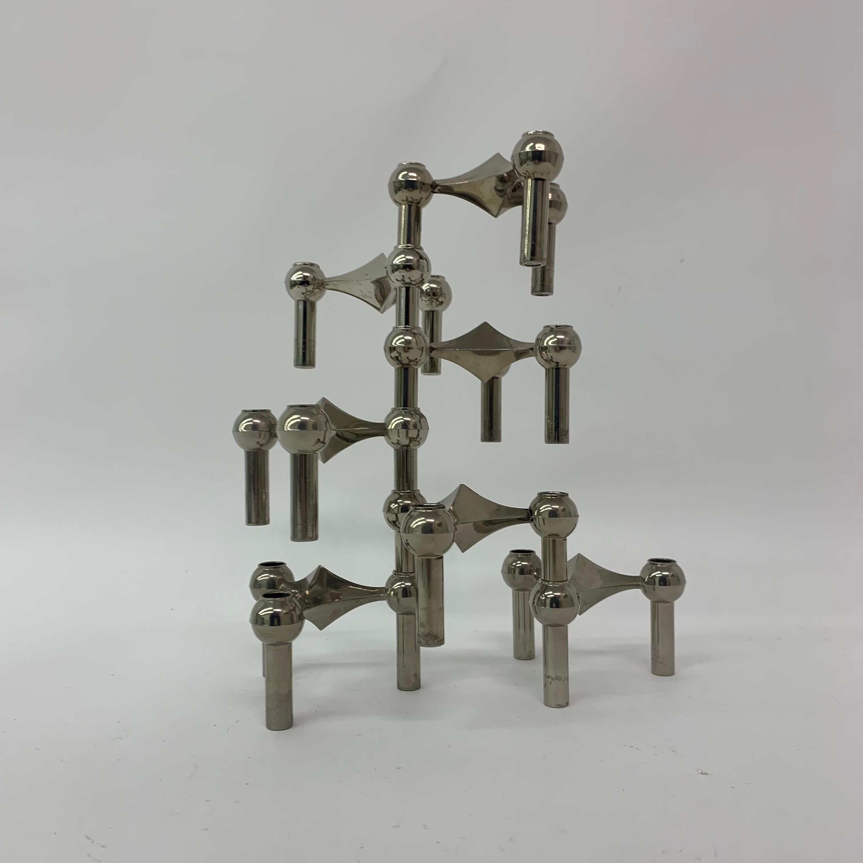 Juego de 7 candelabros de Fritz Nagel & Ceasar Stoffi y fabricados por BMF 1960 Alemán en venta