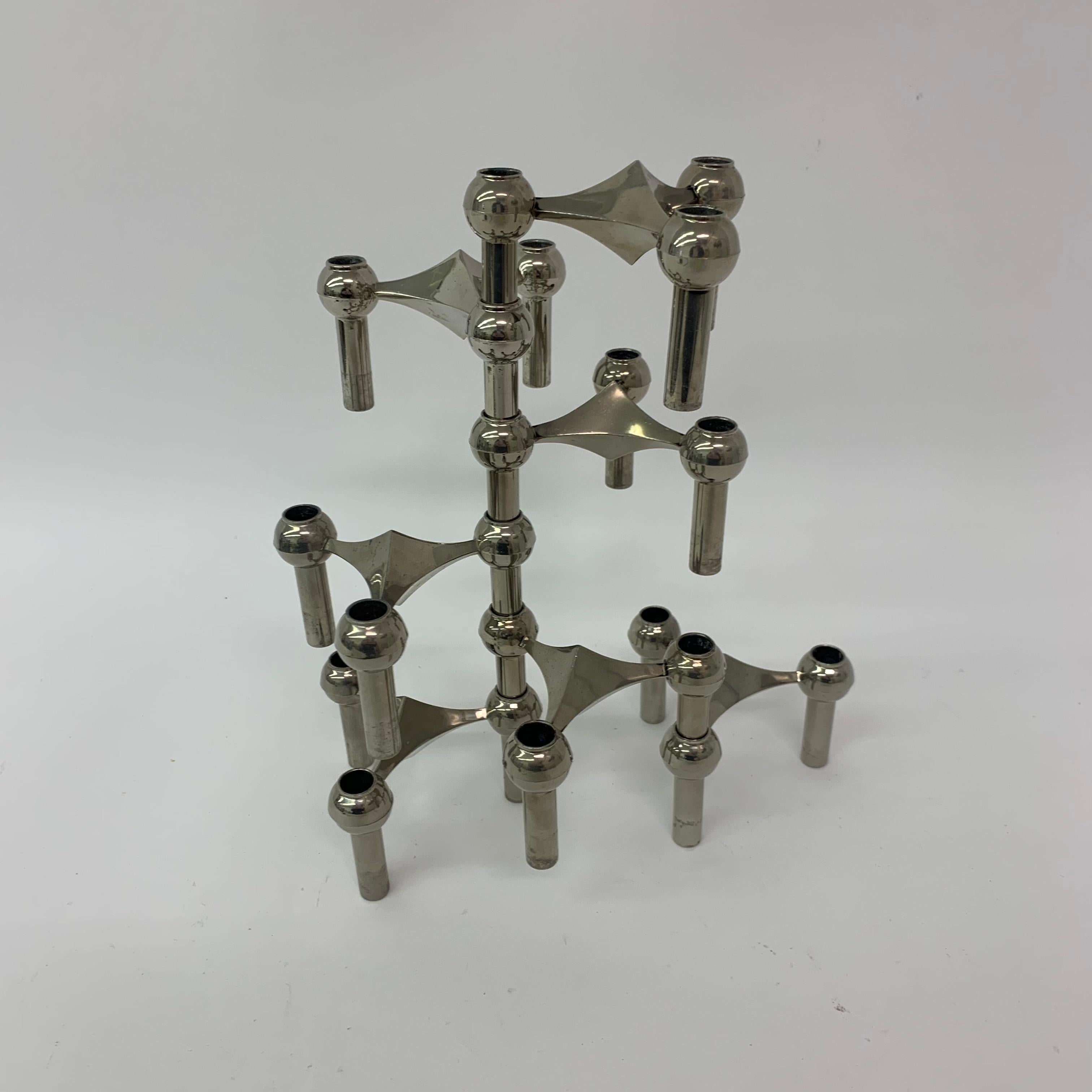 Juego de 7 candelabros de Fritz Nagel & Ceasar Stoffi y fabricados por BMF 1960 mediados del siglo XX en venta