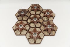 Set of 7 Ceramic Brown Wall Lights or Flush Mounts, Germany, 1970s