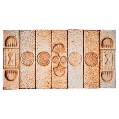 Set of 7 ceramic tiles by Roger Capron, France - 1970s