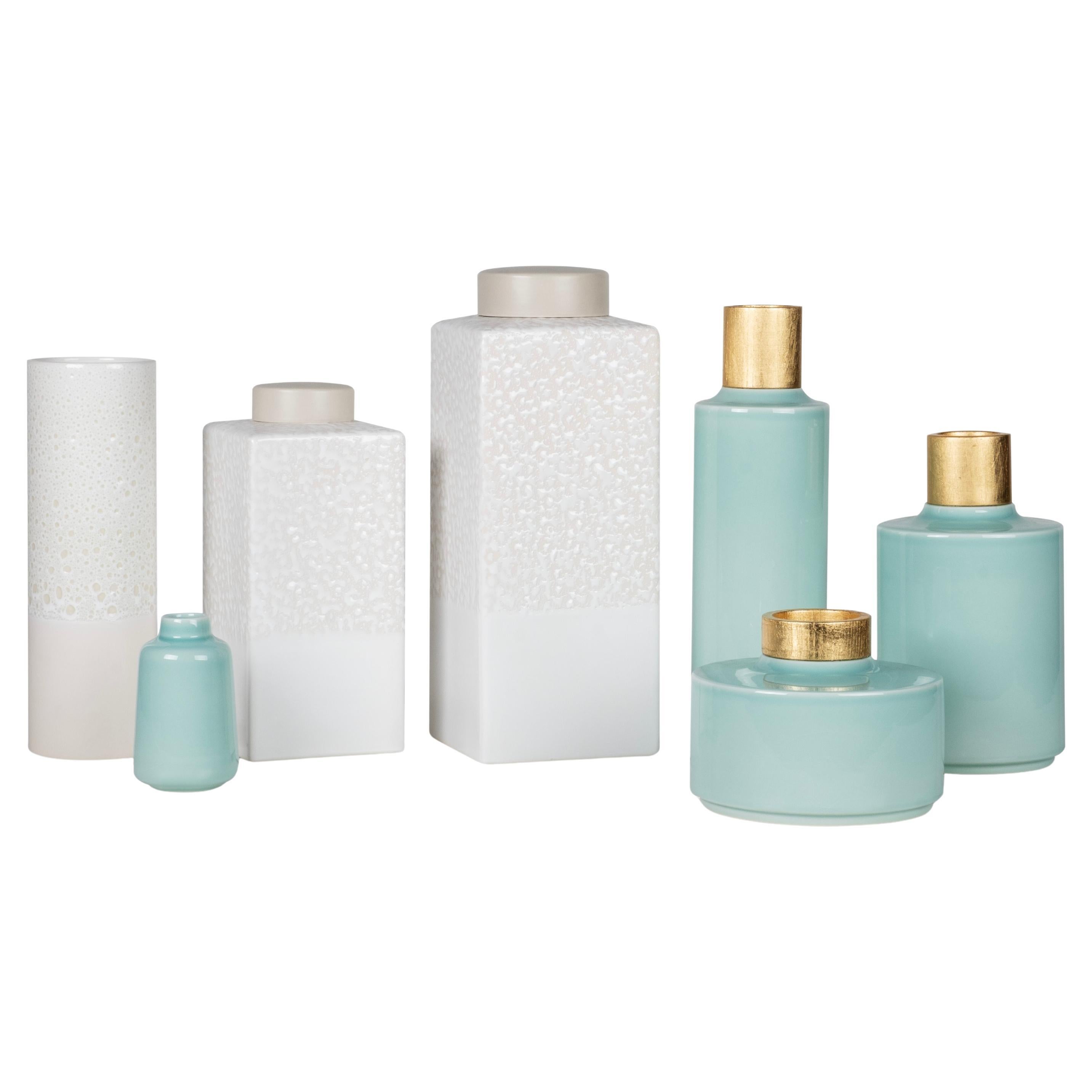Set of 7 Ceramic Vases and Pots, Handmade in Portugal by Lusitanus Home