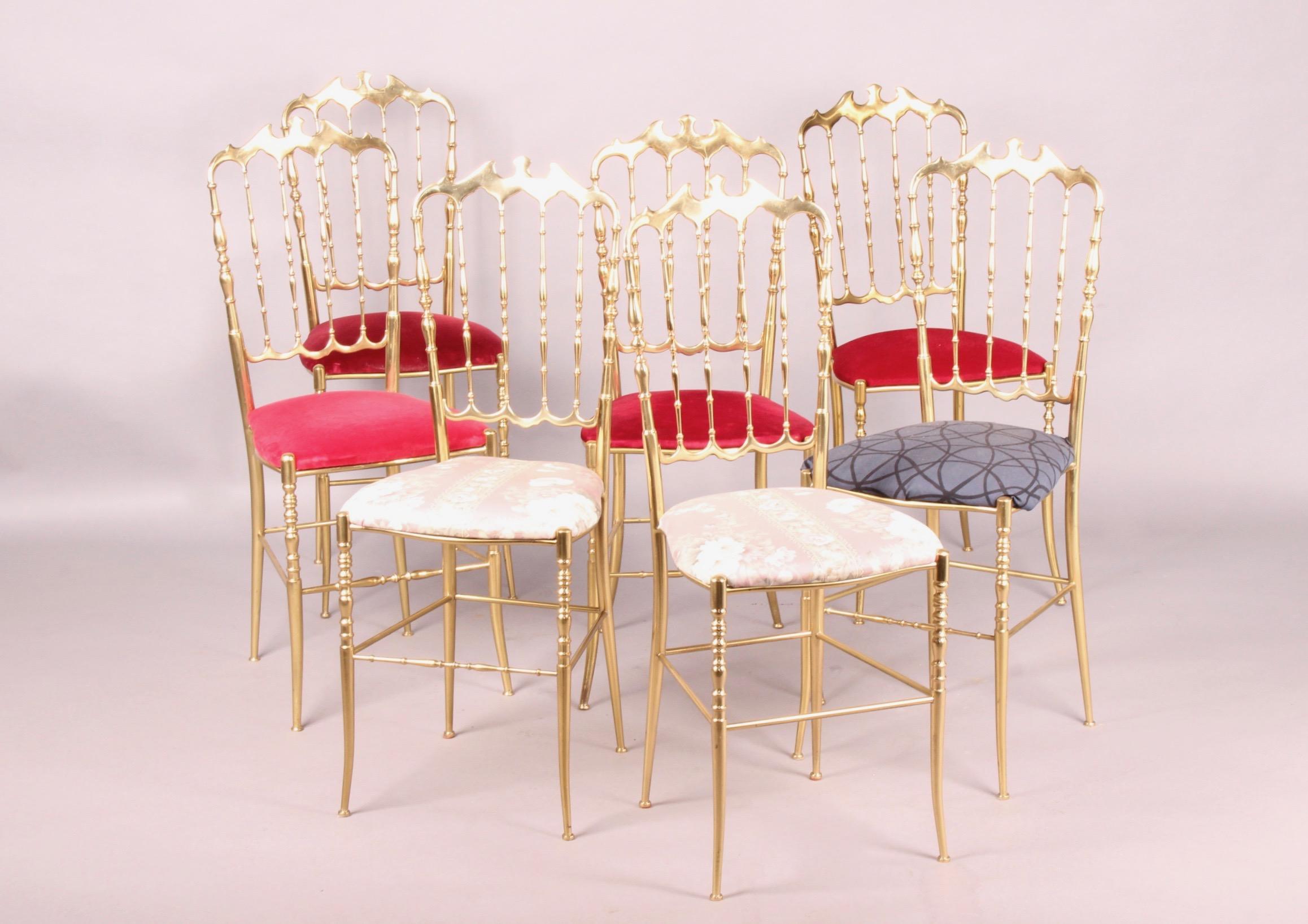 Set of 7 Chiavari Brass Chairs 5