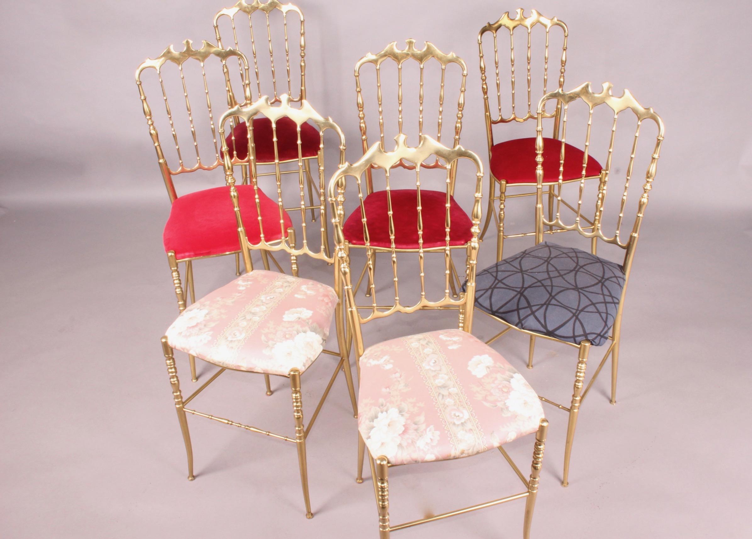 Set of 7 Chiavari Brass Chairs 6