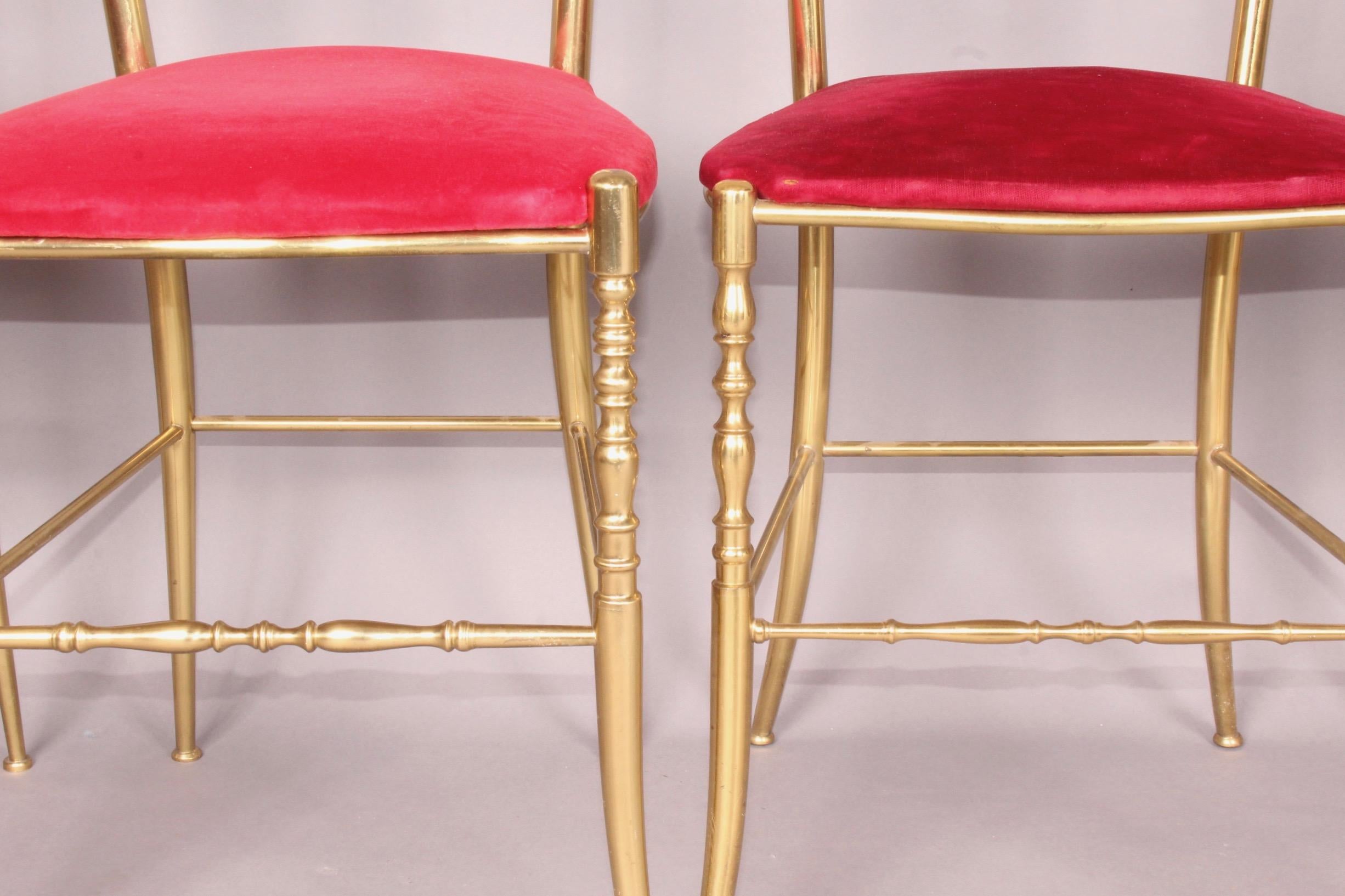 Set of 7 Chiavari Brass Chairs 1