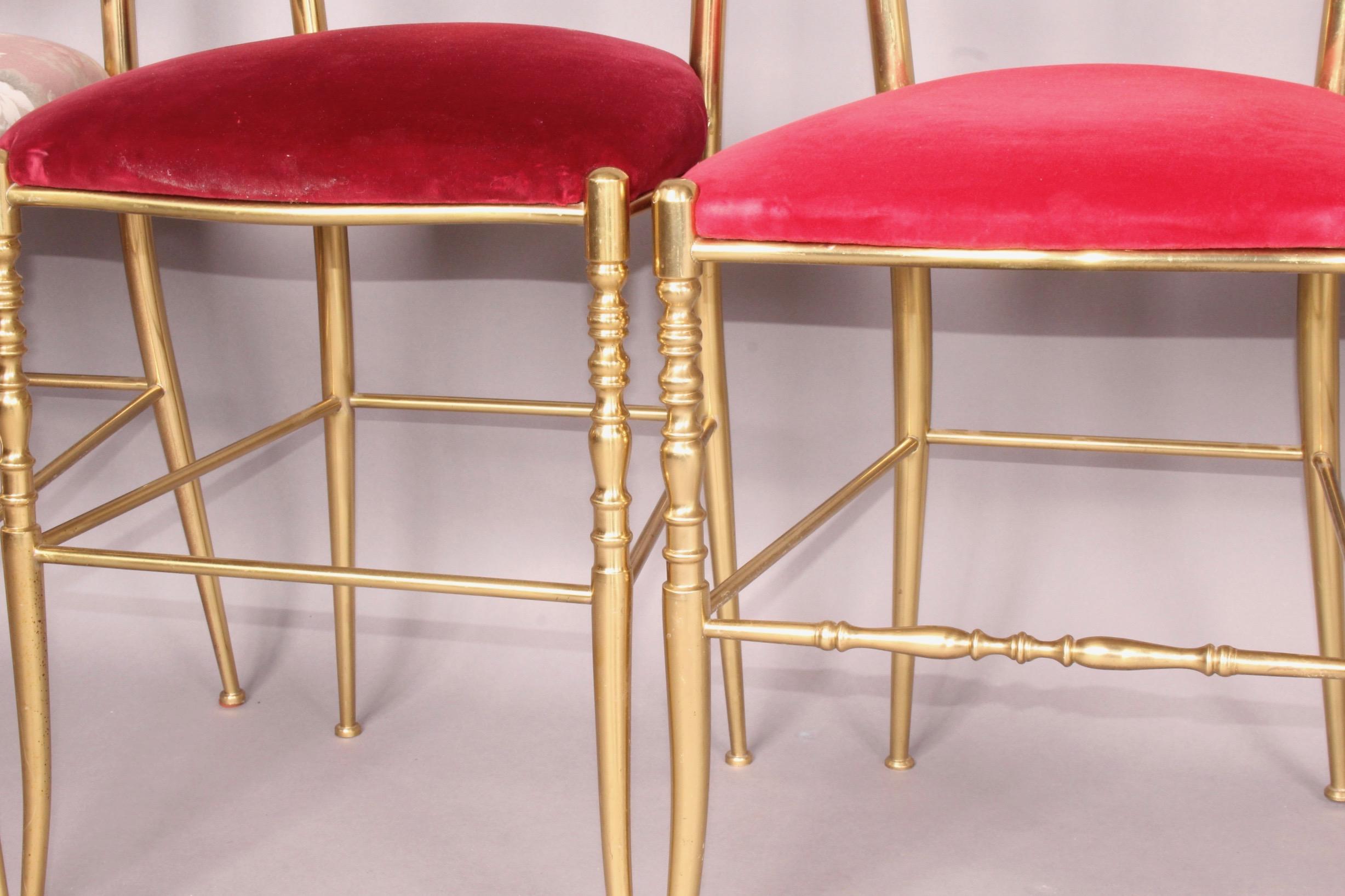 Set of 7 Chiavari Brass Chairs 2
