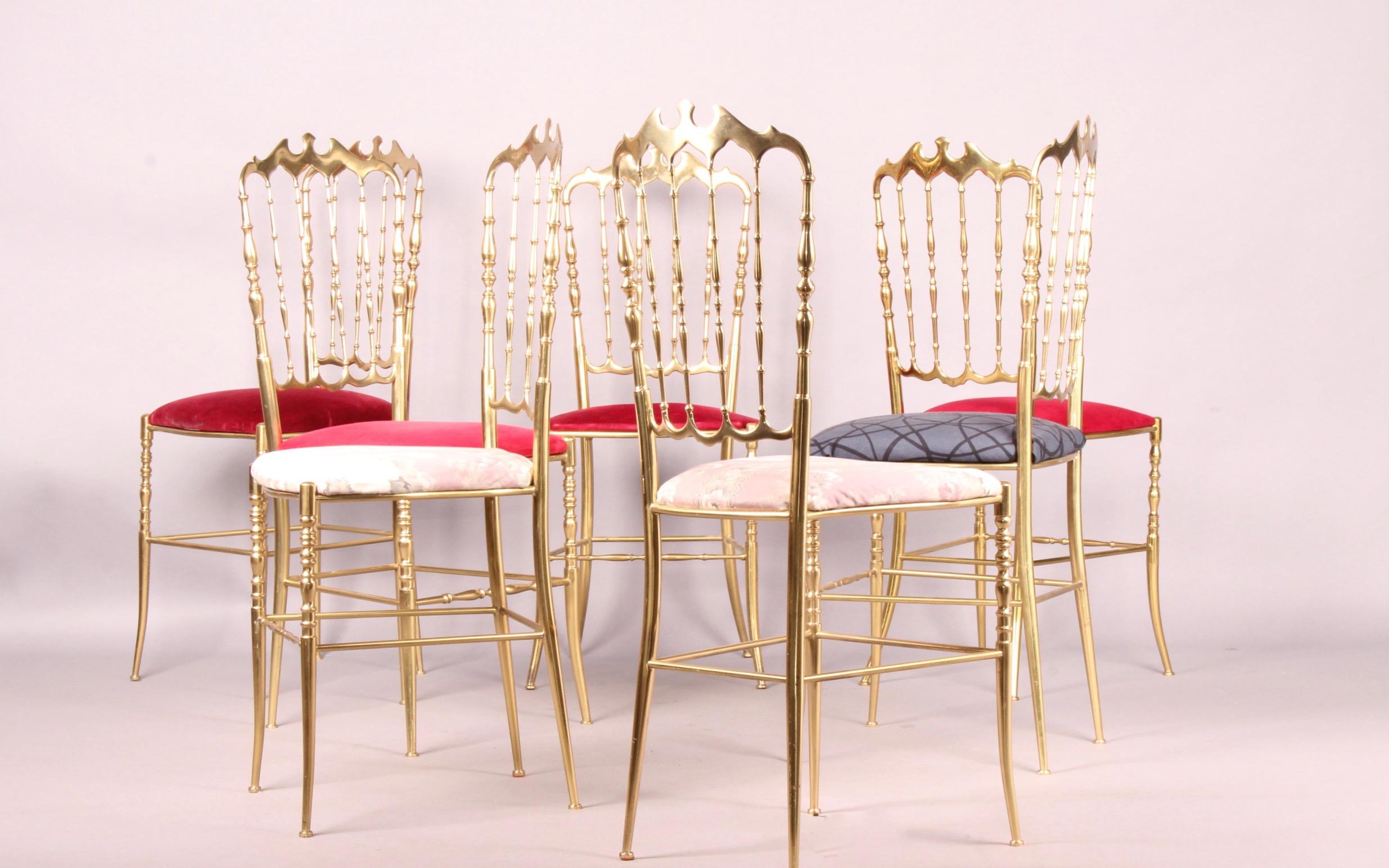 Set of 7 Chiavari Brass Chairs 3
