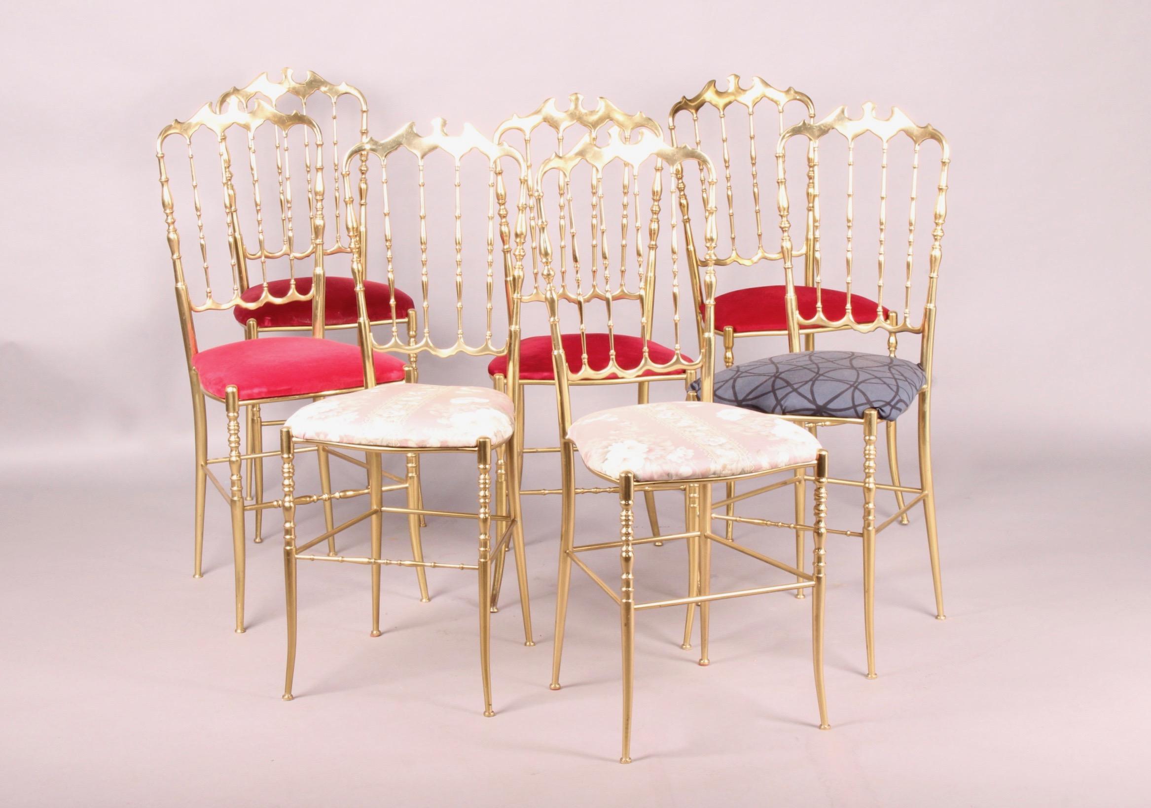 Set of 7 Chiavari Brass Chairs 4