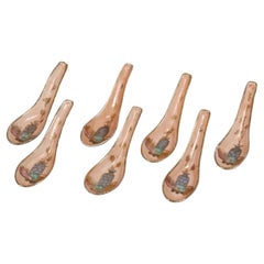 Antique set of 7 Chinese porcelain spoons, 19th c.