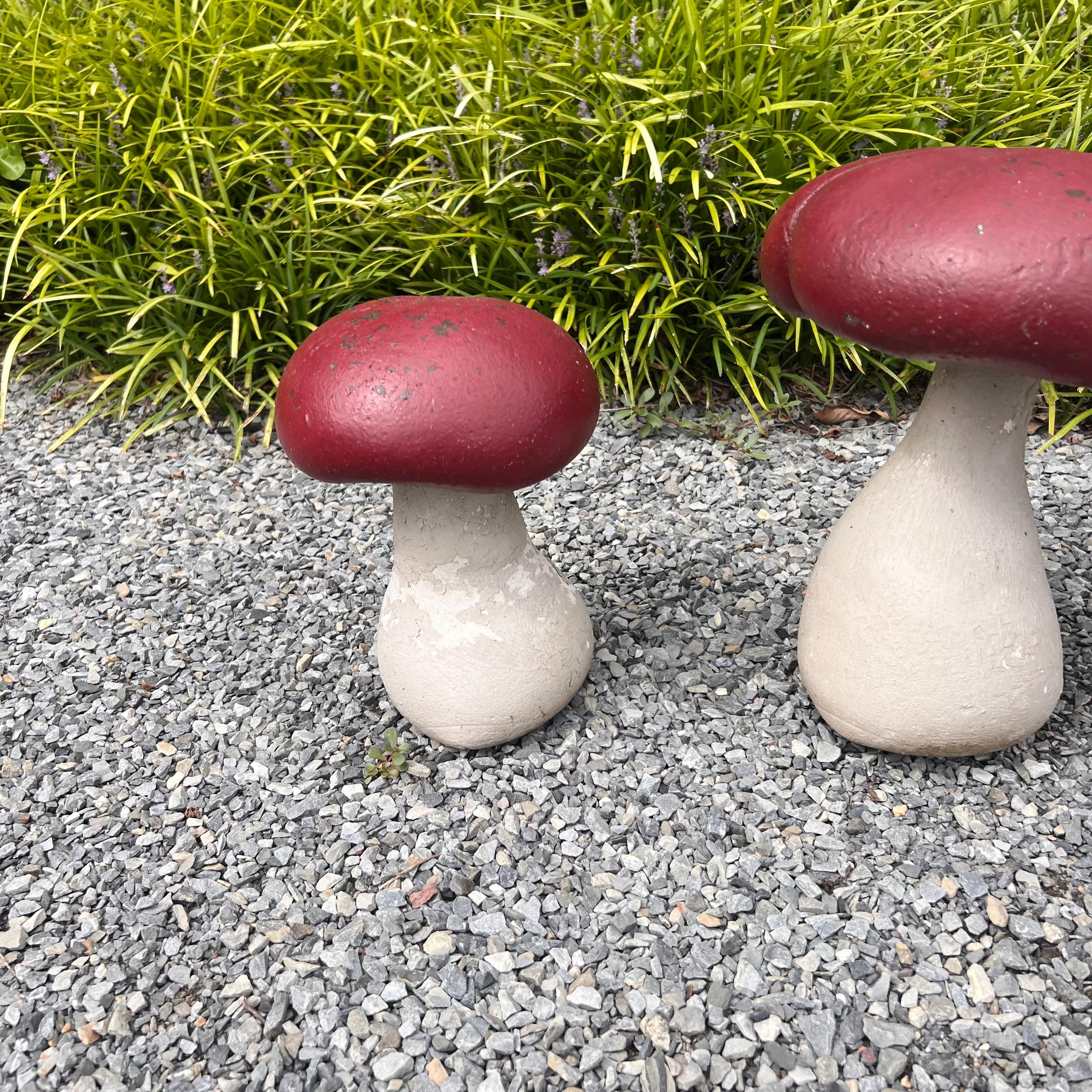 Set of 7 Concrete Garden Mushrooms, 1950s France For Sale 8