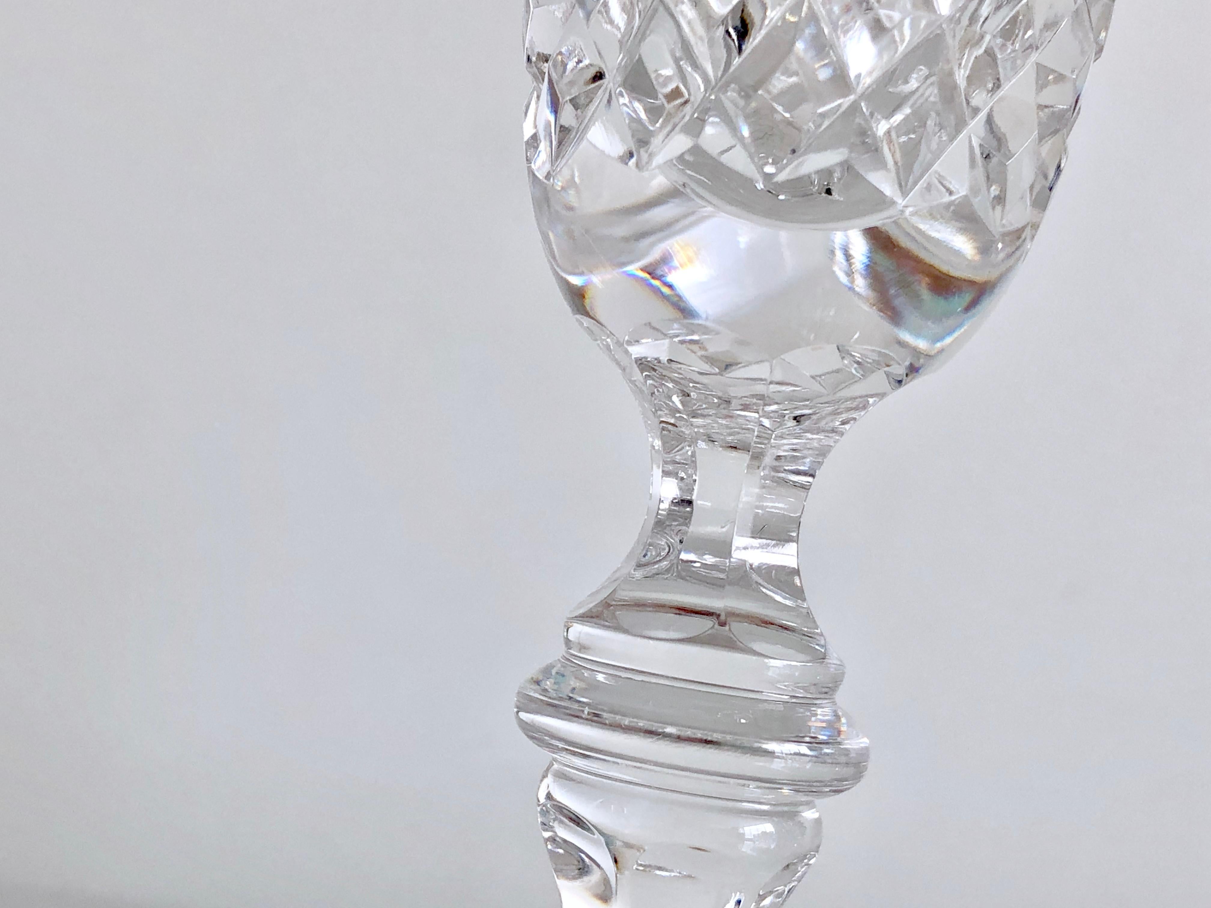 Hollywood Regency Set of 7 Crystal Champagne Glasses Victoria Gold by Klokotschnik Zwiesel Germany For Sale