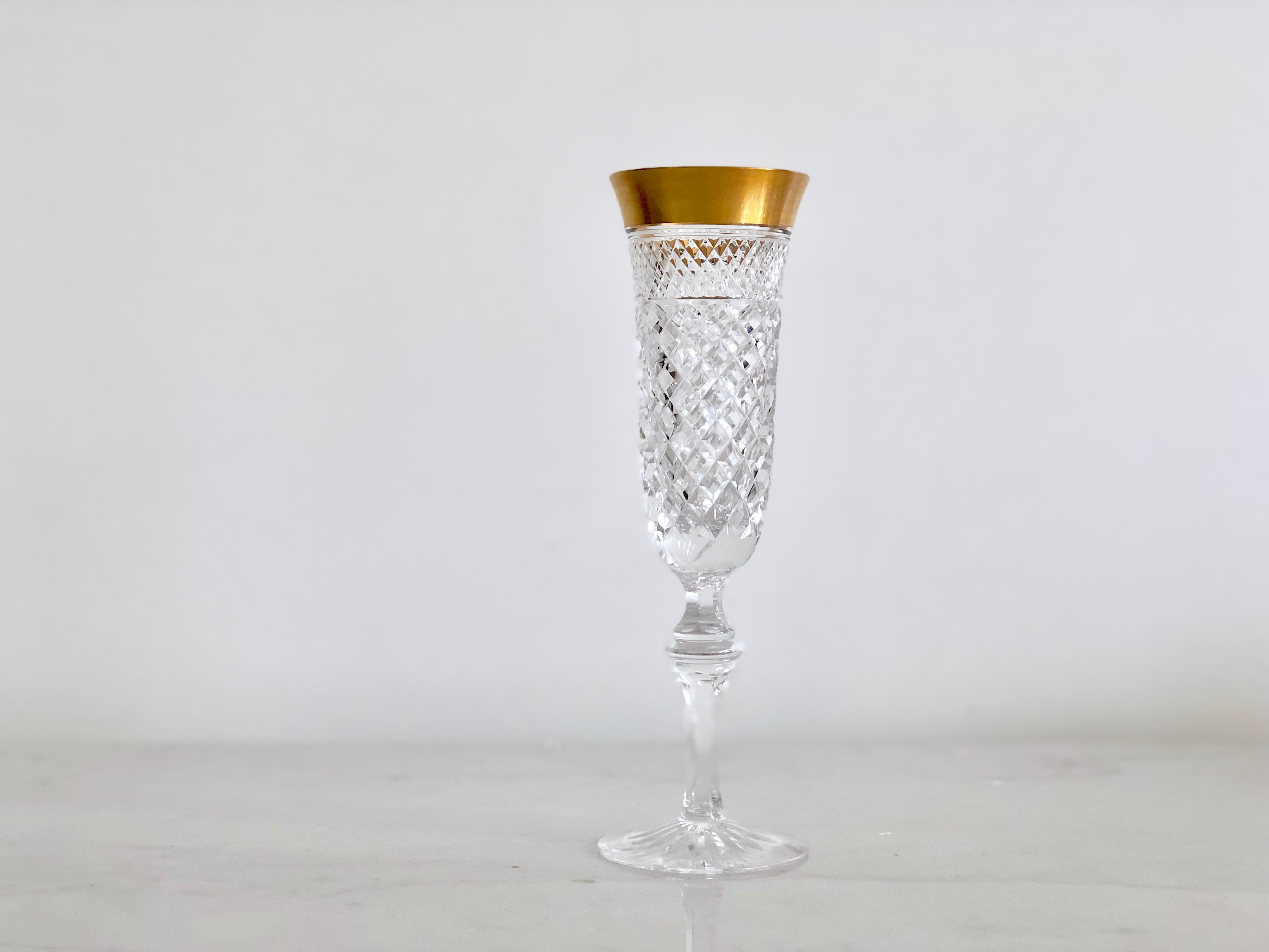Ensemble de 7 verres à champagne Victoria Gold de Klokotschnik Zwiesel, Allemagne 2