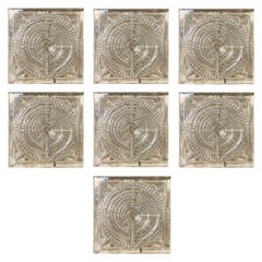 Set of 7 Crystal Glass Tiles