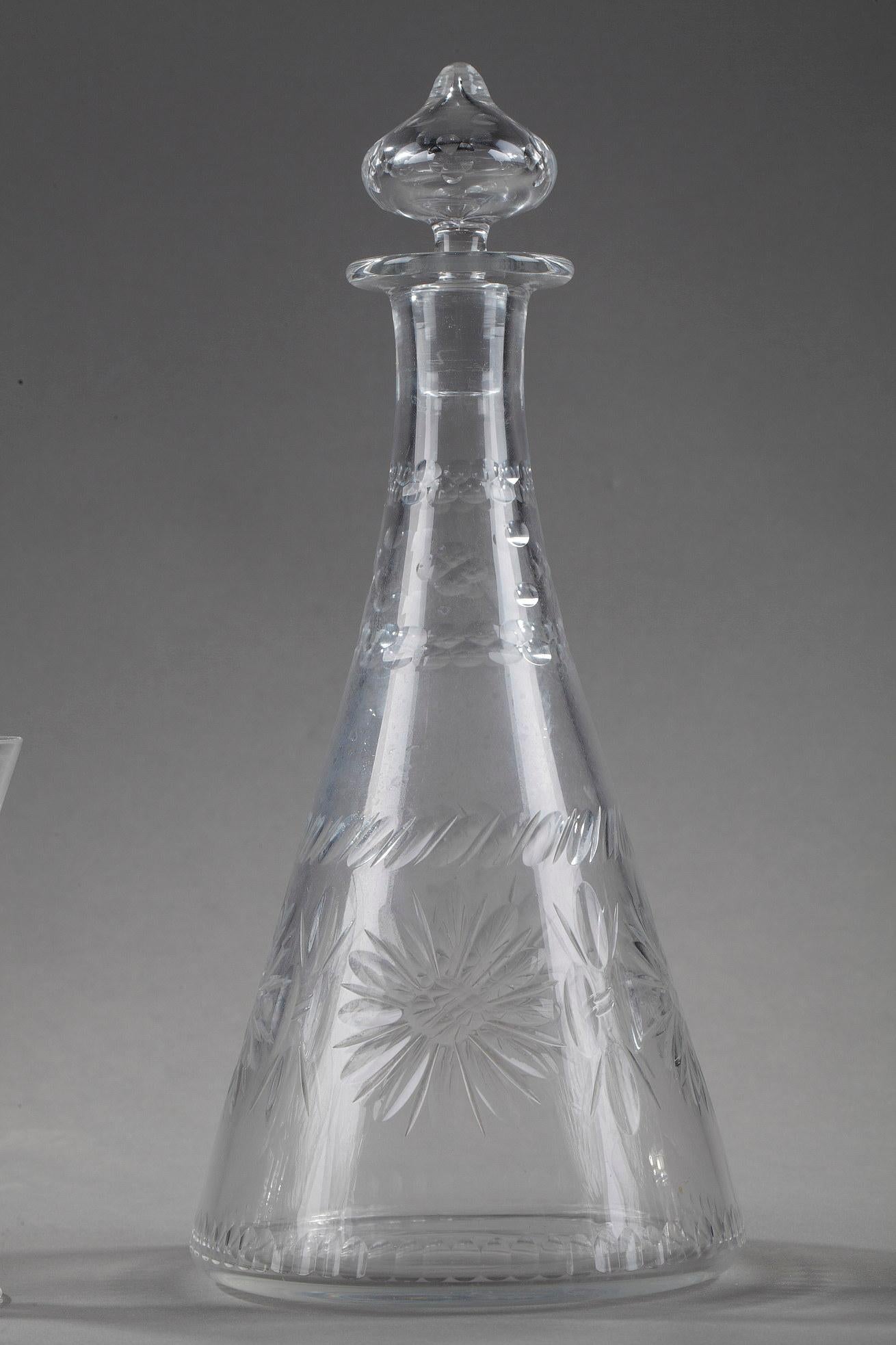 Fin du XIXe siècle Ensemble de 7 verres en cristal et un pichet en vente