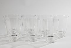 Ensemble de 7 verres en cristal - Lalique - Model Saint Hubert