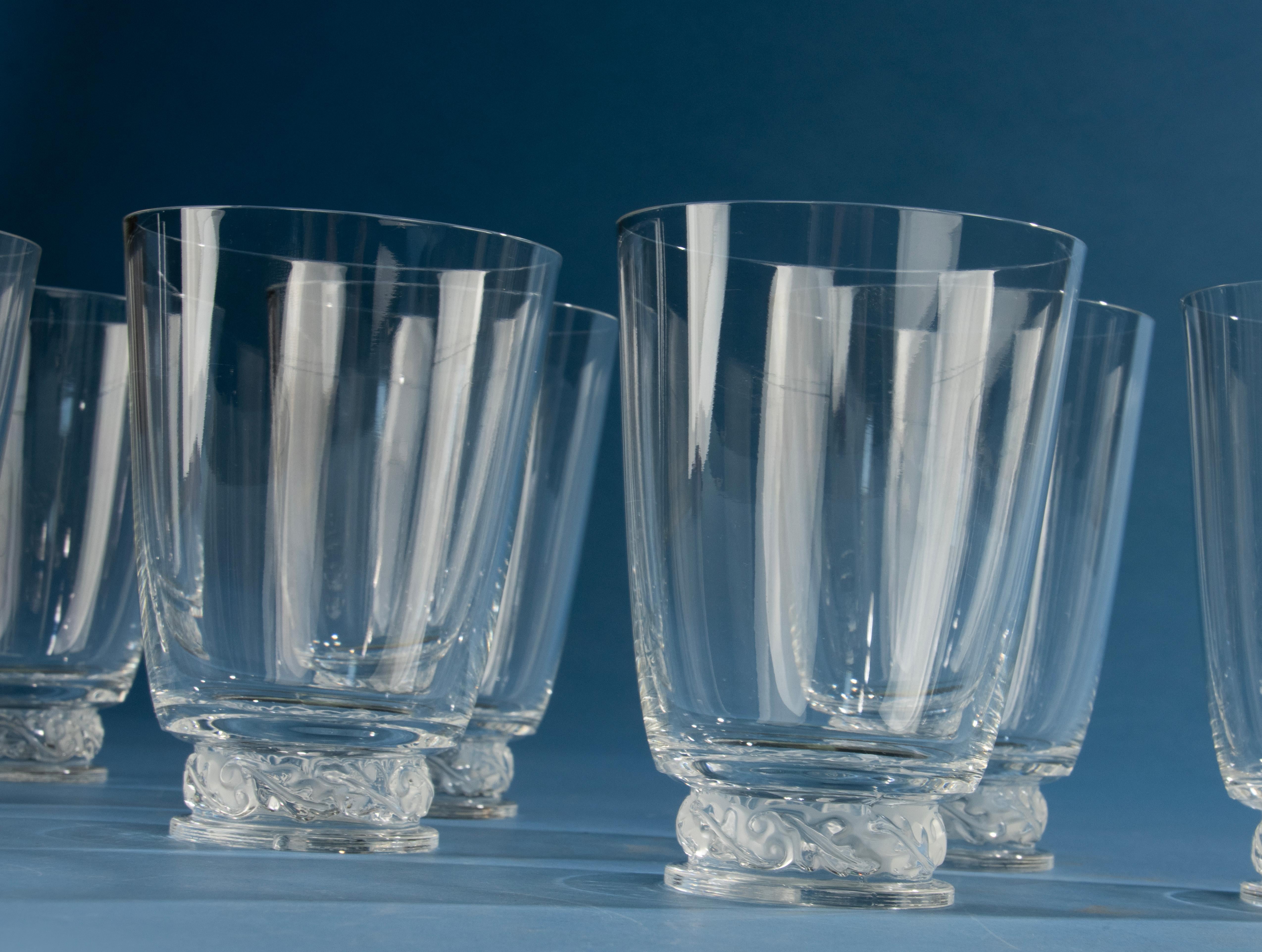 Set of 7 Crystal Glasses - Lalique - Model Saint Hubert (Ende des 20. Jahrhunderts) im Angebot
