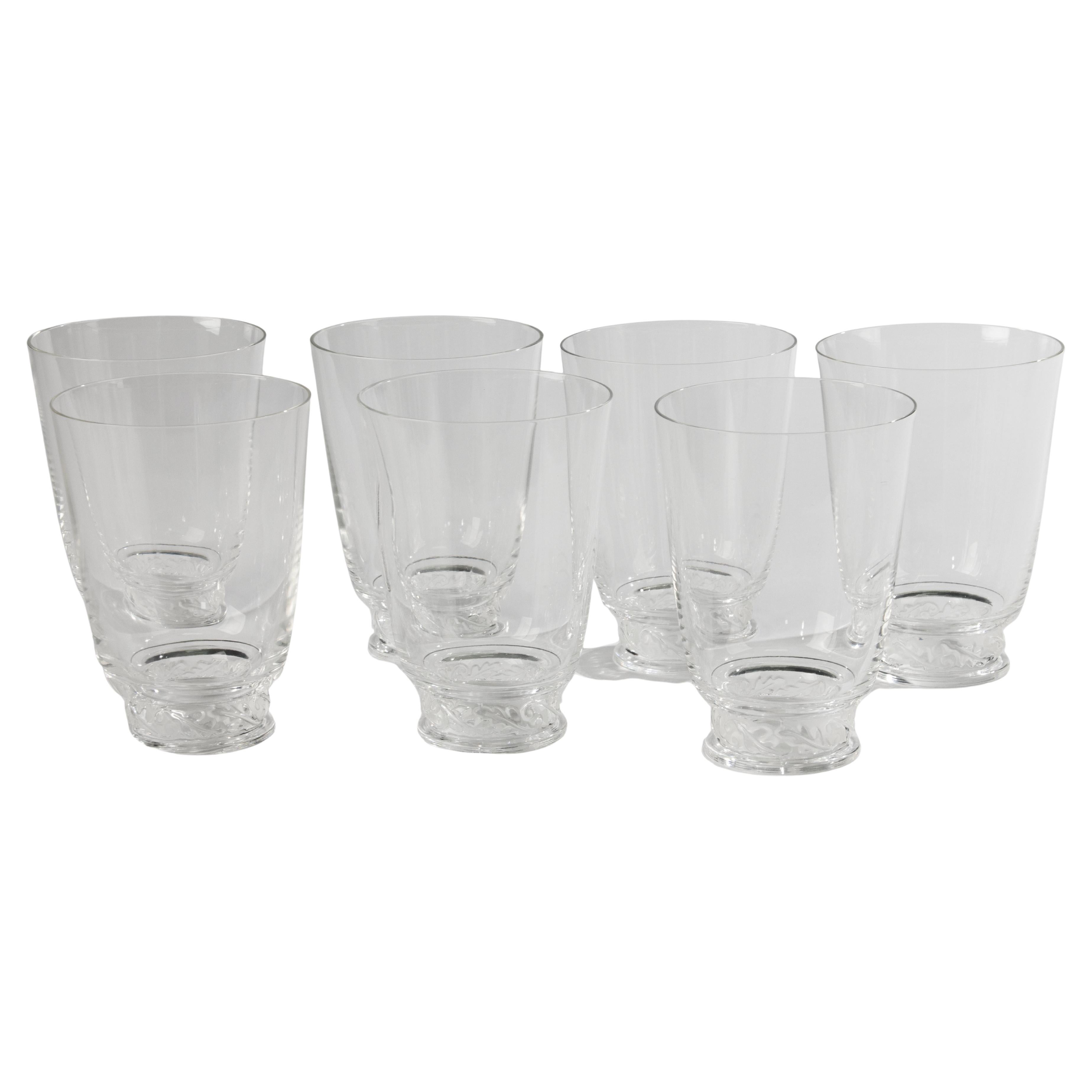 Set of 7 Crystal Glasses - Lalique - Model Saint Hubert im Angebot