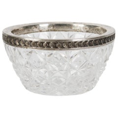 Set of 7 Crystal Saltcellars with Silver, Russia by Bolin, 1908 - 1916