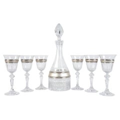 Set of 7 Crystal Vodka and Liqueur, Italy by Linea Argenti, Beg. of 21st C.