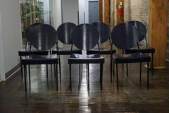 Lot de 7 chaises « Vik-Ter » de Dakota Jackson, style Memphis, couleur aubergine