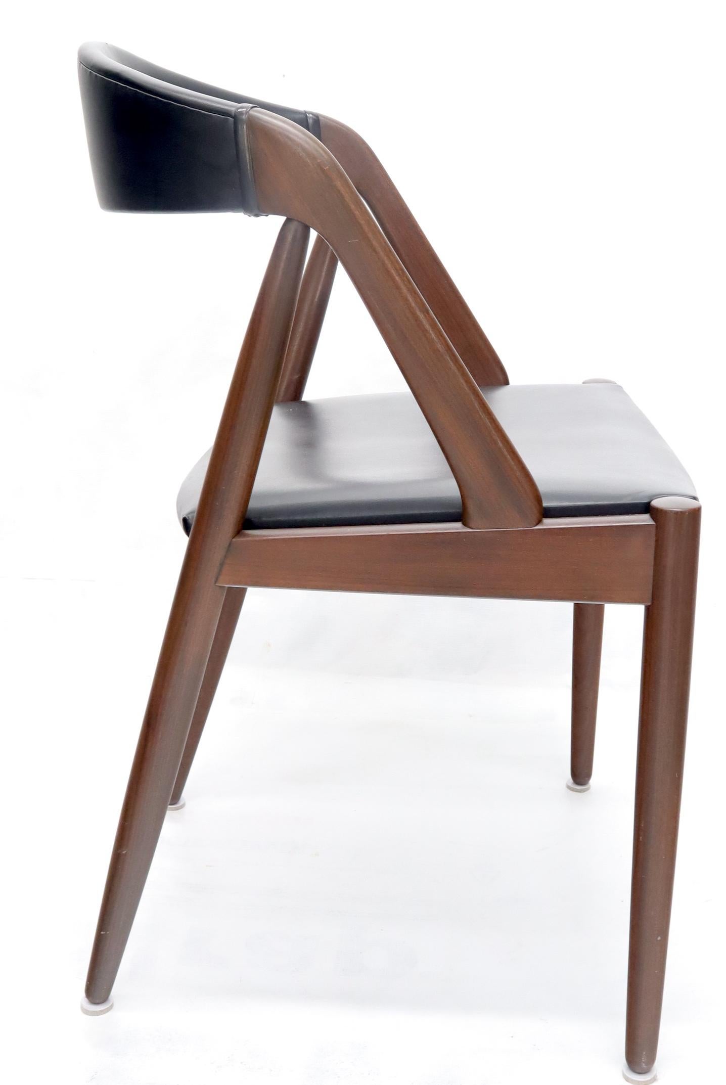 Ensemble de 7 chaises de salle à manger danoises modernes Kai Kristiansen en teck  en vente 2