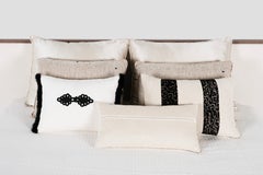 Set von 7 dekorativen Kissen, Perle Cremefarbener Pelz Swarovski von Lusitanus