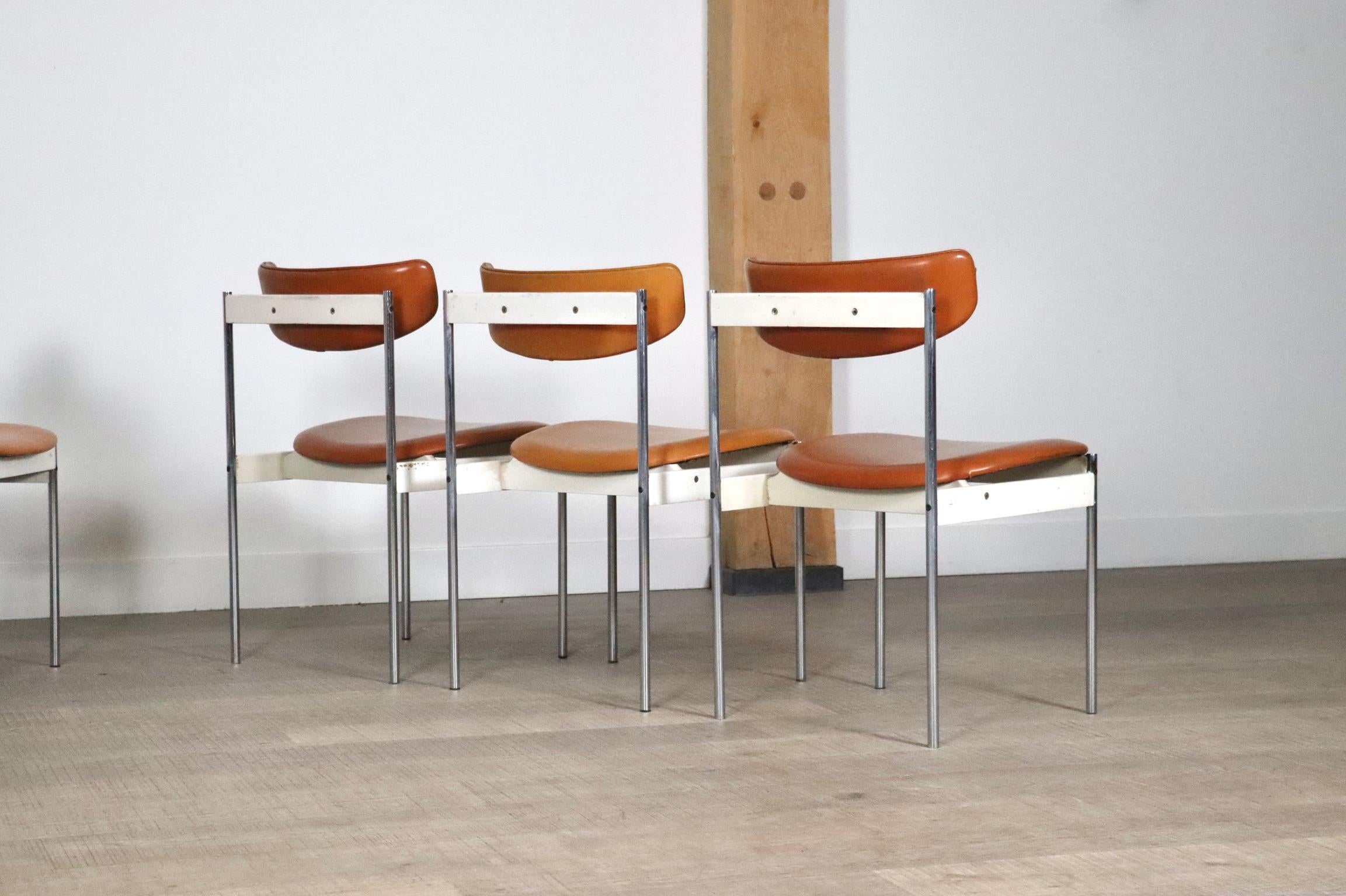 Set of 7 dining chairs by C. Denekamp for Thereca, Netherlands 1960s 6