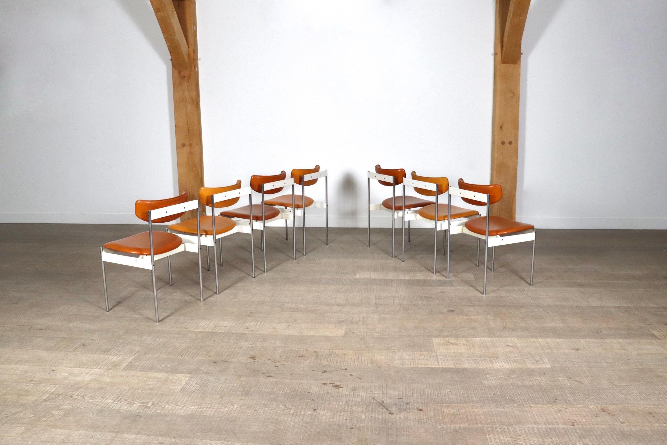 Set of 7 dining chairs by C. Denekamp for Thereca, Netherlands 1960s 7