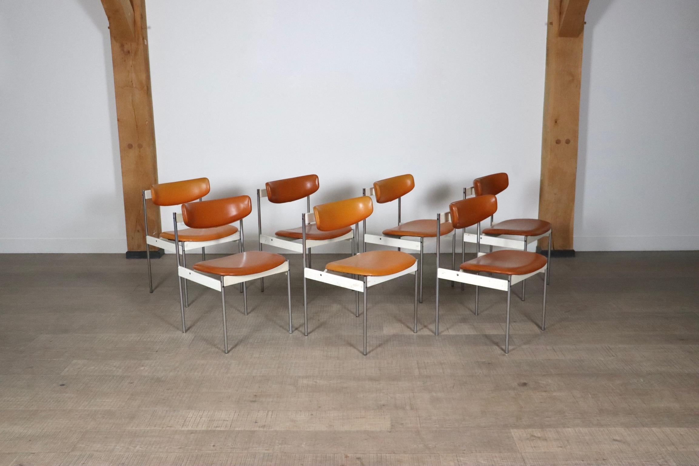 Set of 7 dining chairs by C. Denekamp for Thereca, Netherlands 1960s 1