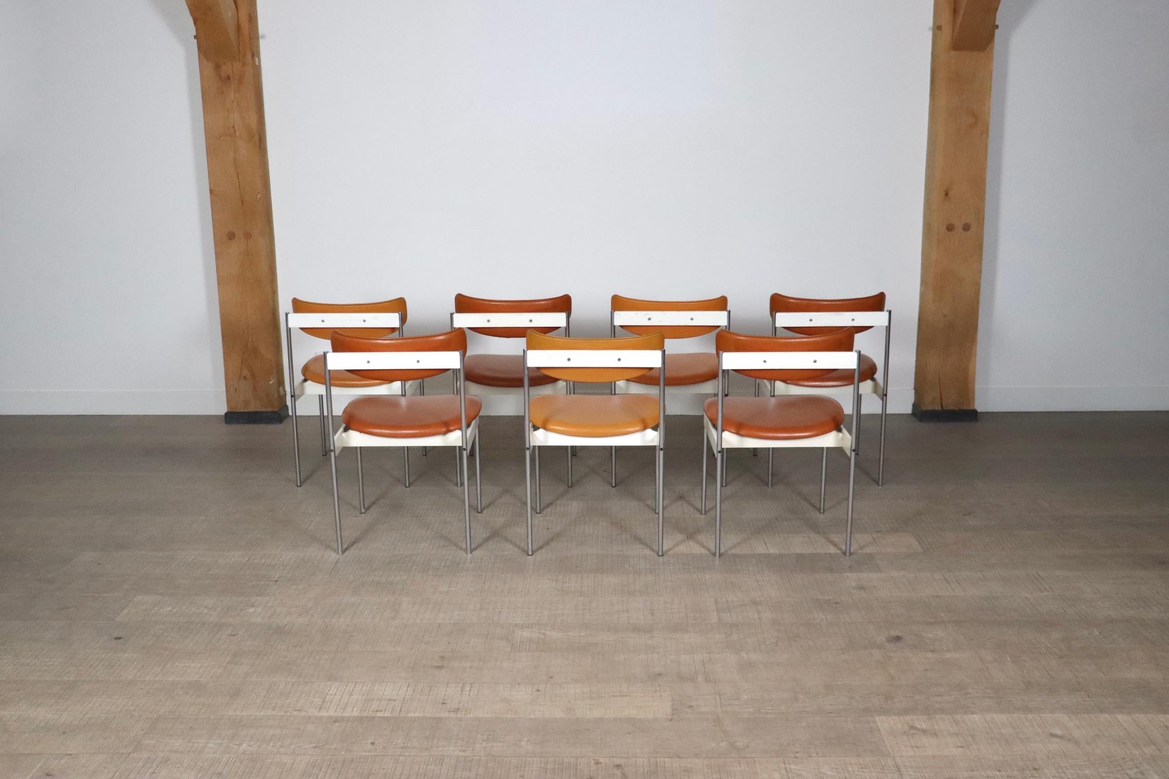 Set of 7 dining chairs by C. Denekamp for Thereca, Netherlands 1960s 3
