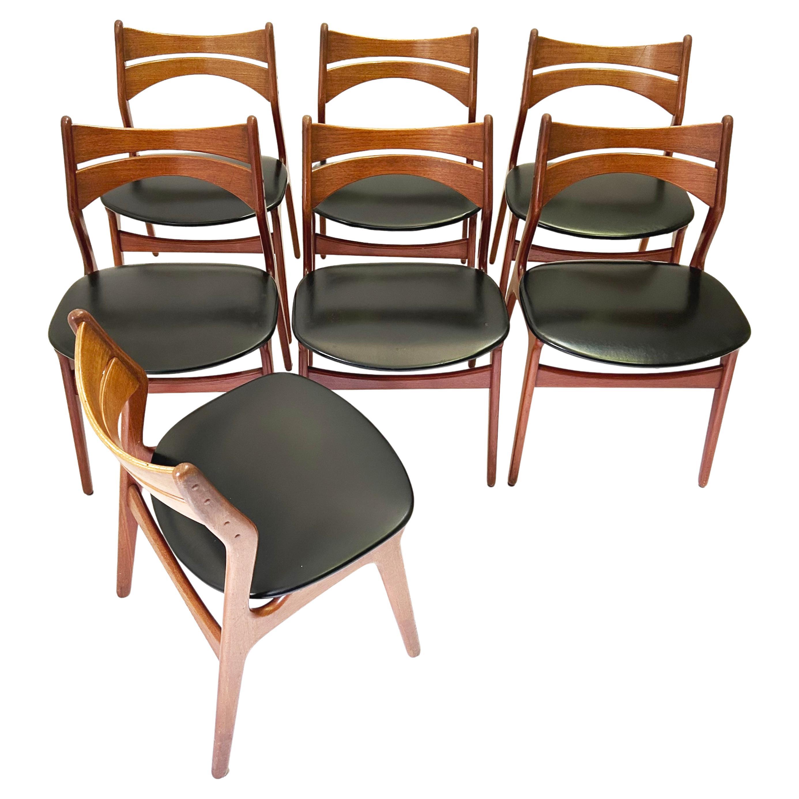 Ensemble de 7 chaises de salle à manger par Eric Buch, Danemark, années 1960 en vente