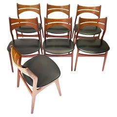 Vintage Set of 7 Dining Chairs by Eric Buch, Denmark, 1960s