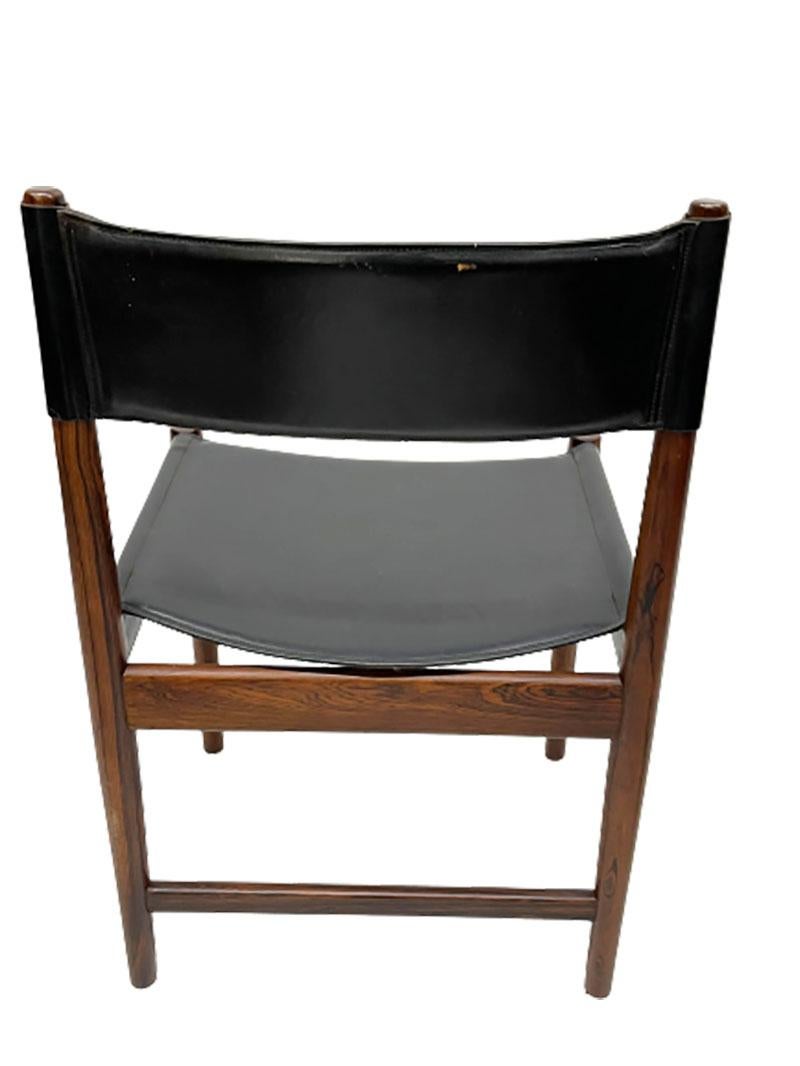 Set von 7 Esszimmerstühlen, entworfen von Kurt Stervig für Sibast, 1960er Jahre (Leder) im Angebot